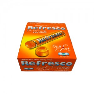 REFRESCO Caramelos duros sabor a mentol y naranja 12U 324G