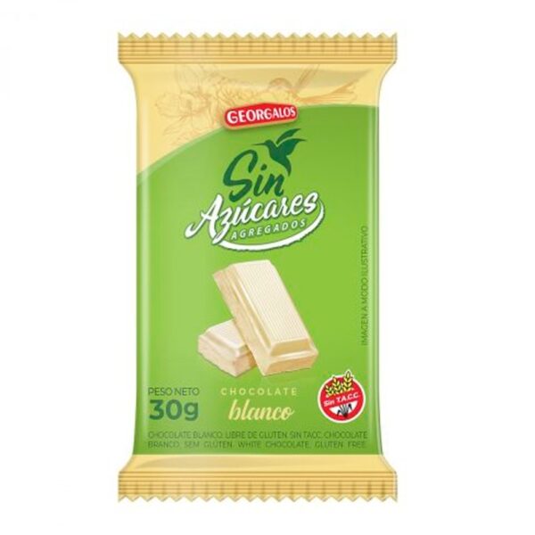 Sin Azucares Chocolate Blanco 30g