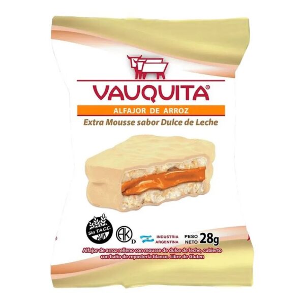 Alfajor Vauquita ARROZ Extr. Mou.DDl 28g BLANCO