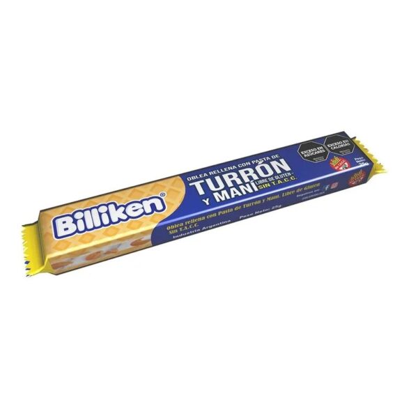 Oblea Rellena Turrón De Maní sin TACC Billiken 25 gr