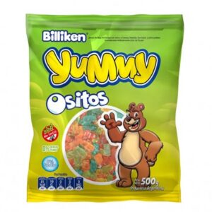 YUMMY Ositos jaleas con sabor a cereza naranja damasco pera 500G