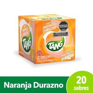 Jugo TANG Naranja Durazno CAJA 20U 15 gr c/u