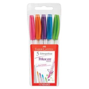 Boligrafo faber trilux b x 5 colores