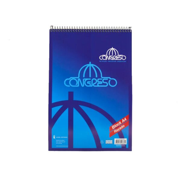 Block congreso a4 rayado x 80 hj.