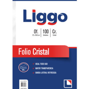 Folios cristal oficio liggo x 100 un.